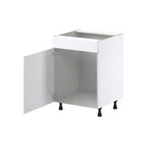 Dahlia Bright White   Shaker Assembled Sink Base Cabinet with 1 Door and 1 False Front (24 in. W x 34.5 in. H x 24 in. D)