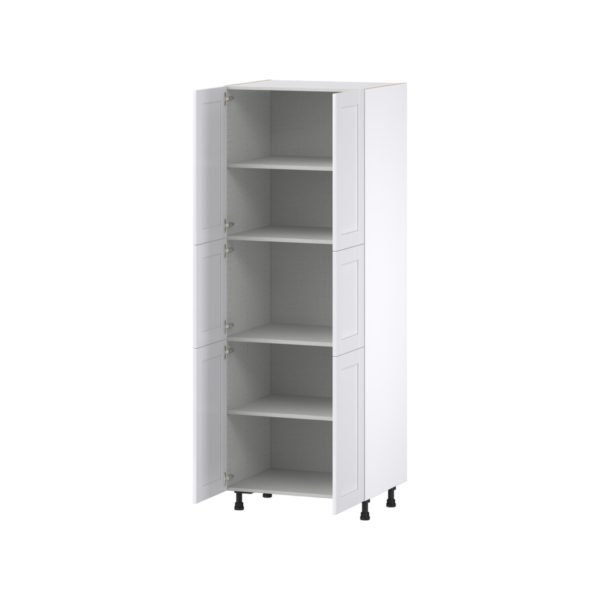 Dahlia Bright White  Shaker Assembled Pantry  Cabinet with 5 Shelves (30 in. W x 84.5 in. H x 24 in. D)