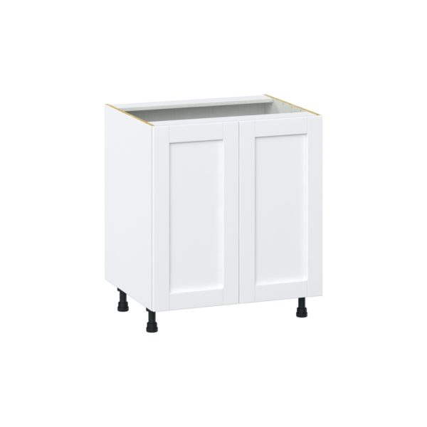 Dahlia Bright White  Shaker Assembled Base Cabinet with 2 Full High Doors and 3 Inner Drawers (30 in. W x 34.5 in. H x 24 in. D)