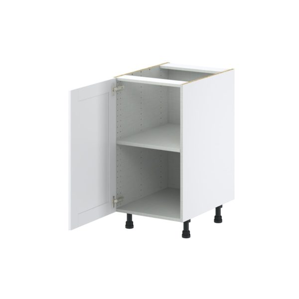 Dahlia Bright White  Shaker Assembled Base Cabinet with a Full High Door (18 in. W x 34.5 in. H x 24 in. D)