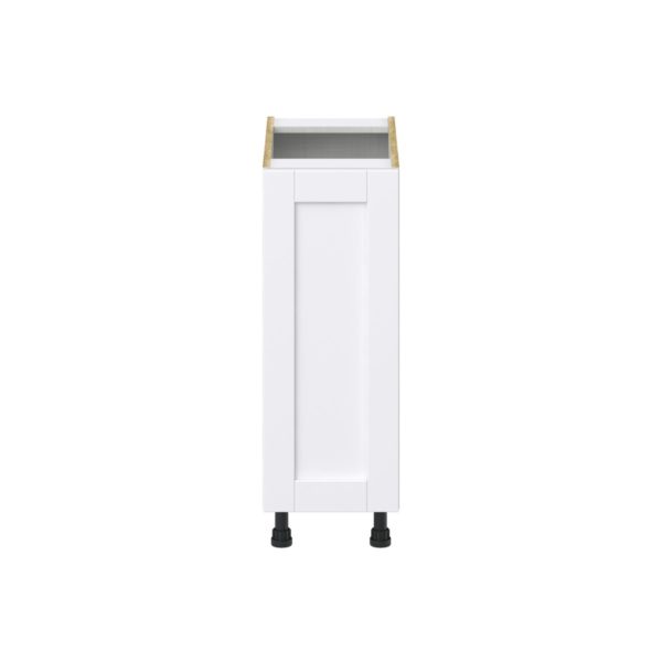 Dahlia Bright White  Shaker Assembled Base Cabinet with a Full High Door (12 in. W x 34.5 in. H x 24 in. D)