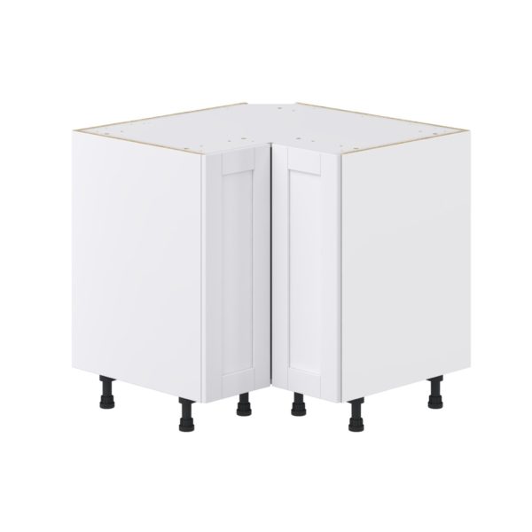 Dahlia Bright White  Shaker Assembled Base Corner  Cabinet (36 in. W x 34.5 in. H x 24 in. D)