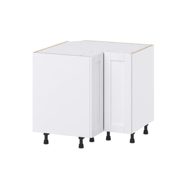 Dahlia Bright White  Shaker Assembled Base Corner  Cabinet (36 in. W x 34.5 in. H x 24 in. D)