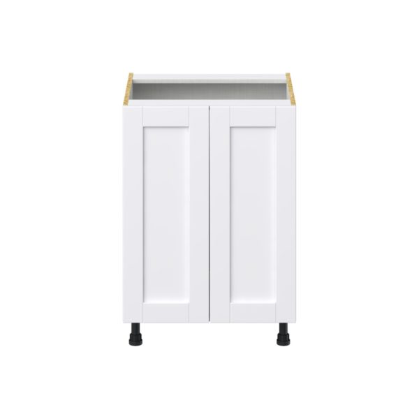 Dahlia Bright White  Shaker Assembled Sink Base Cabinet with a Full High Door (24 in. W x 34.5 in. H x 24 in. D)