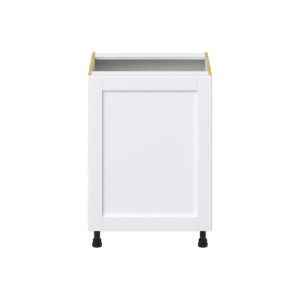 Dahlia Bright White  Shaker Assembled Base Cabinet with a Full High Door (24 in. W x 34.5 in. H x 24 in. D)