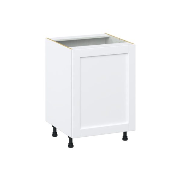 Dahlia Bright White  Shaker Assembled Base Cabinet with a Full High Door (24 in. W x 34.5 in. H x 24 in. D)