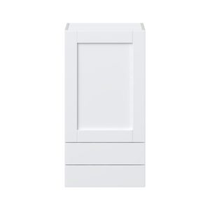 Dahlia Bright White  Shaker Assembled Wall  Cabinet with a Door and Two 5 in. Drawers (18 in. W x 35 in. H x 14 in. D)