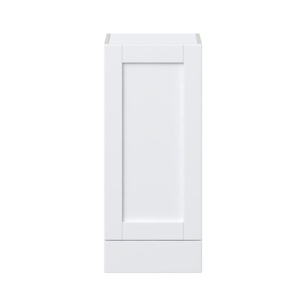 Dahlia Bright White  Shaker Assembled Wall  Cabinet with a Door and a 5 in. Drawer (15 in. W x 35 in. H x 14 in. D)