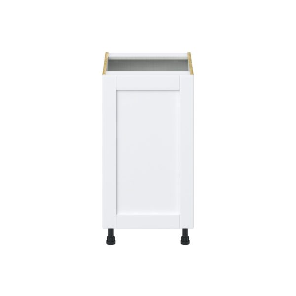 Dahlia Bright White  Shaker Assembled Base Cabinet with a Full High Door and 3 Inner Drawers (18 in. W x 34.5 in. H x 24 in. D)