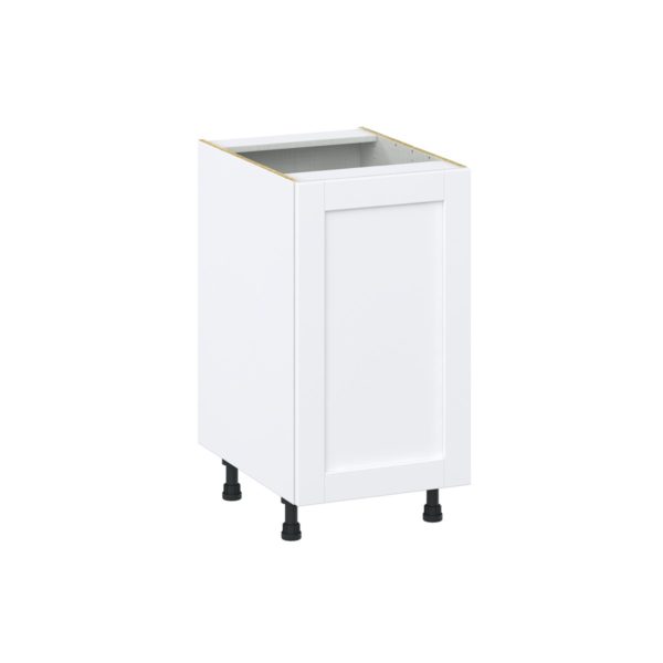 Dahlia Bright White  Shaker Assembled Base Cabinet with a Full High Door and 3 Inner Drawers (18 in. W x 34.5 in. H x 24 in. D)