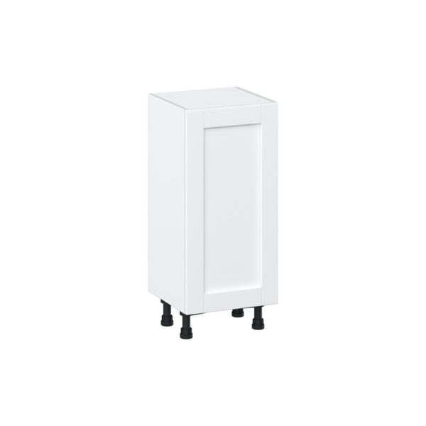 Dahlia Bright White  Shaker Assembled Shallow Base Cabinet with a Full High Door (15 in. W x 34.5 in. H x 14 in. D)