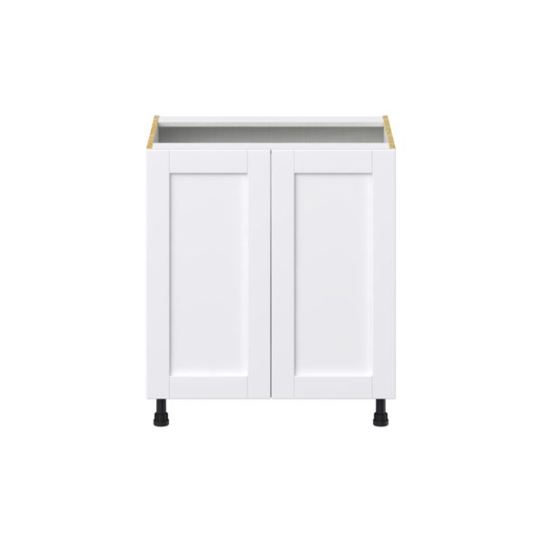 Dahlia Bright White  Shaker Assembled Sink Base Cabinet with 2 Full High Doors (30 in. W x 34.5 in. H x 24 in.D)