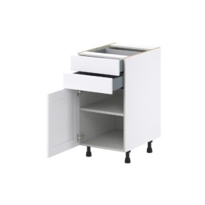 Dahlia Bright White  Shaker Assembled Base Cabinet with 1 Door and Two 5 in. Drawers (18 in. W x 34.5 in. H x 24 in. D)