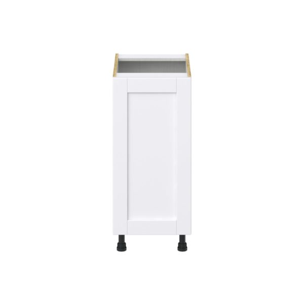 Dahlia Bright White  Shaker Assembled Base Cabinet with a Full High Door (15 in. W x 34.5 in. H x 24 in. D)