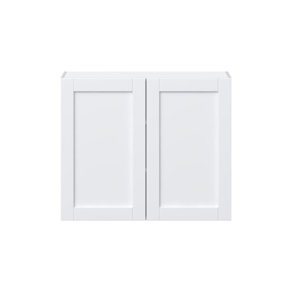 Dahlia Bright White  Shaker Assembled Wall  Cabinet with 2 Full High Doors (36 in. W x 30 in. H x 14 in. D)