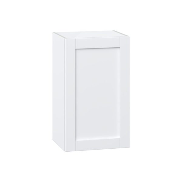 Dahlia Bright White  Shaker Assembled Wall  Cabinet with Full high Door (18 in. W x 30 in. H x 14 in. D)