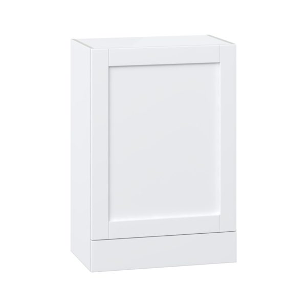 Dahlia Bright White  Shaker Assembled Wall  Cabinet with a Door and a 5 in. Drawer (24 in. W x 35 in. H x 14 in. D)