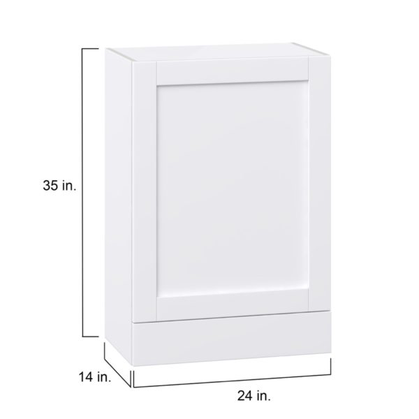 Dahlia Bright White  Shaker Assembled Wall  Cabinet with a Door and a 5 in. Drawer (24 in. W x 35 in. H x 14 in. D)