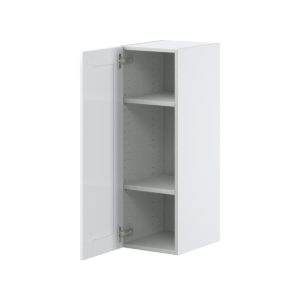 Dahlia Bright White  Shaker Assembled Wall  Cabinet with Full High Door (12 in. W x 35 in. H x 14 in. D)