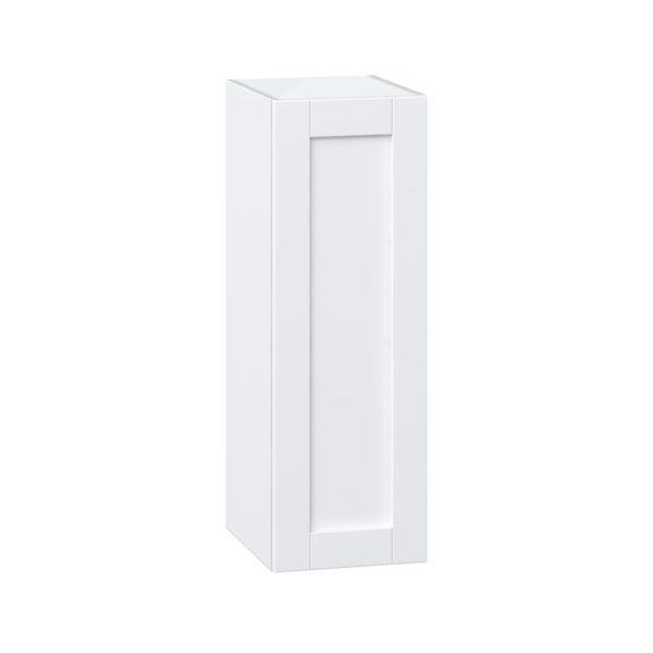 Dahlia Bright White  Shaker Assembled Wall  Cabinet with Full High Door (12 in. W x 35 in. H x 14 in. D)