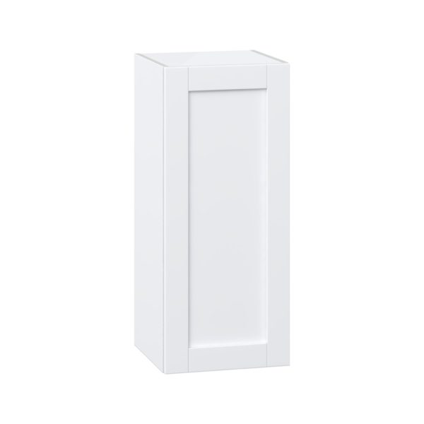 Dahlia Bright White  Shaker Assembled Wall  Cabinet with Full High Door (15 in. W x 35 in. H x 14 in. D)