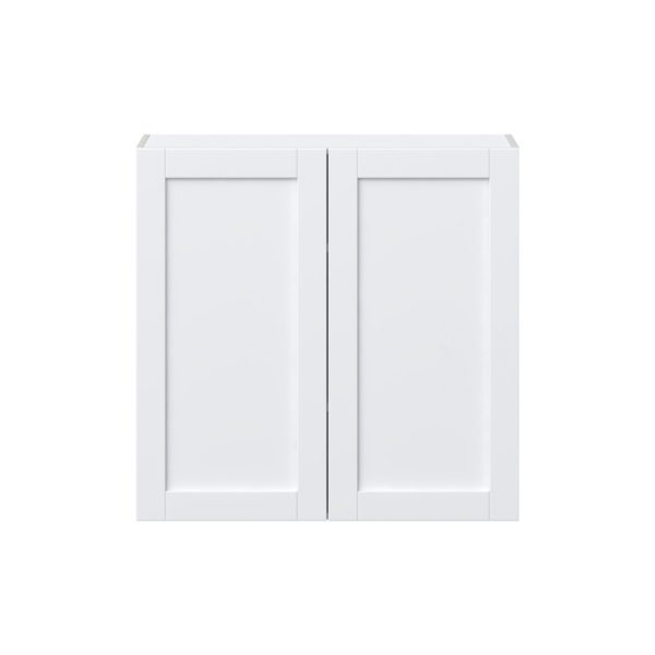 Dahlia Bright White  Shaker Assembled Wall  Cabinet with 2 Full High Doors (36 in. W x 35 in. H x 14 in. D)