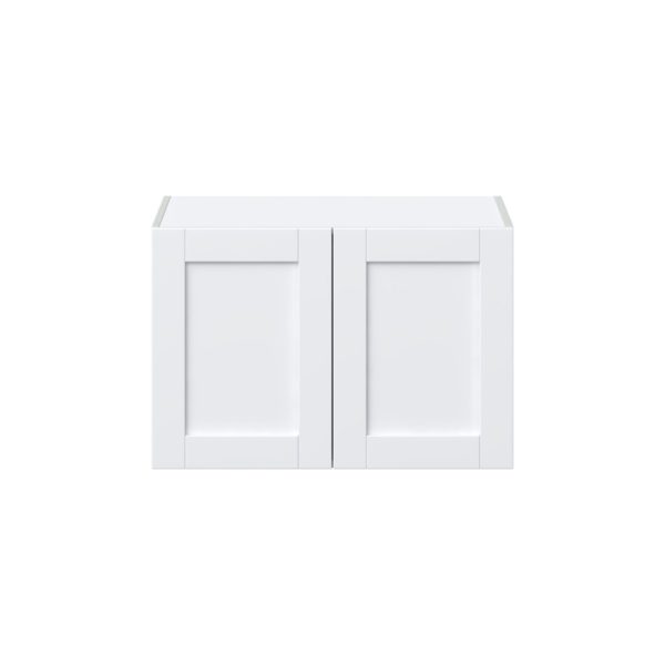 Dahlia Bright White  Shaker Assembled Deep Wall Bridge Cabinet (30 in. W x 20 in. H x 24 in. D)