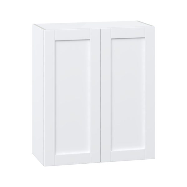 Dahlia Bright White  Shaker Assembled Wall  Cabinet with 2 Full High Doors (30 in. W x 35 in. H x 14 in. D)