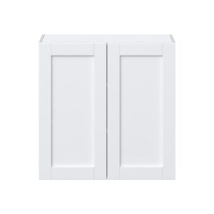 Dahlia Bright White  Shaker Assembled Wall  Cabinet with 2 Full High Doors (30 in. W x 30 in. H x 14 in. D)