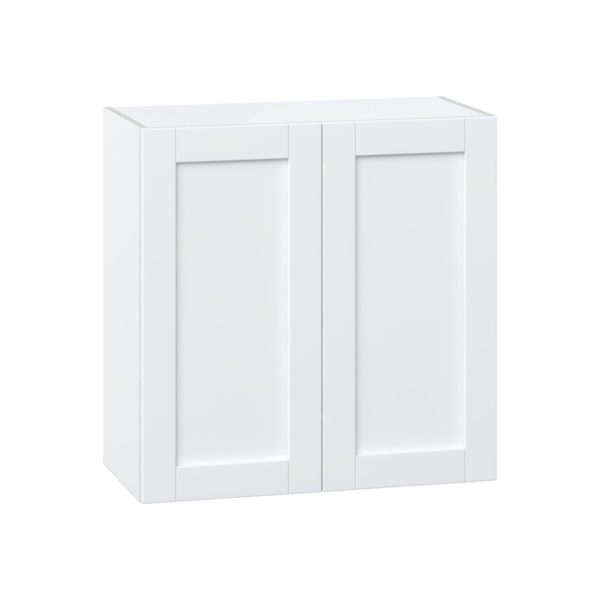 Dahlia Bright White  Shaker Assembled Wall  Cabinet with 2 Full High Doors (30 in. W x 30 in. H x 14 in. D)