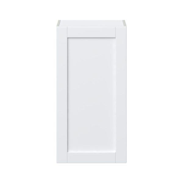 Dahlia Bright White  Shaker Assembled Wall  Cabinet with Full High Door (18 in. W x 35 in. H x 14 in. D)