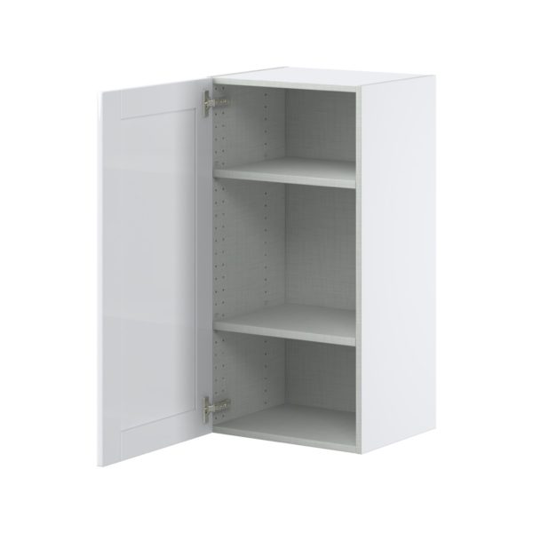 Dahlia Bright White  Shaker Assembled Wall  Cabinet with Full High Door (18 in. W x 35 in. H x 14 in. D)