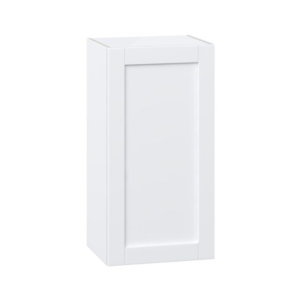 Dahlia Bright White  Shaker Assembled Wall  Cabinet with Full High Door (18 in. W x 35 in. H x 14 in. D)