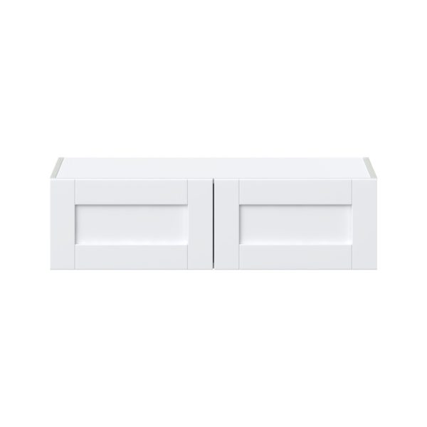 Dahlia Bright White  Shaker Assembled Wall Bridge  Cabinet (36 in. W X 10 in. H X 14 in. D)