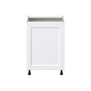 Dahlia Bright White  Shaker Assembled Sink Base Cabinet with 2 Full High Doors (24 in. W X 34.5 in. H X 24 in. D)