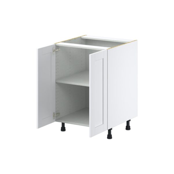 Dahlia Bright White  Shaker Assembled Base Cabinet with 2 Full High Doors (24 in. W x 34.5 in. H x 24 in. D)