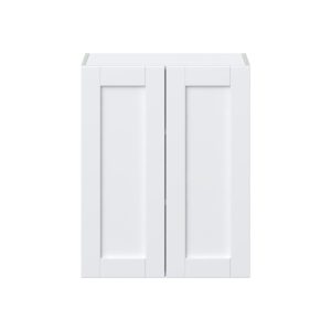 Dahlia Bright White  Shaker Assembled Wall  Cabinet  with 2 Full high Doors (24 in. W x 30 in. H x 14 in. D)