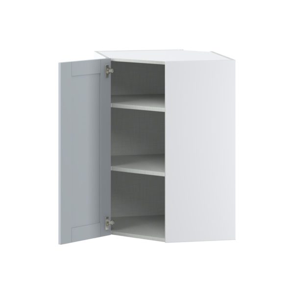 Sea Holly Light Gray  Shaker Assembled Wall Diagonal Corner Cabinet with a Door (24 in. W x 35 in. H x 24 in. D)