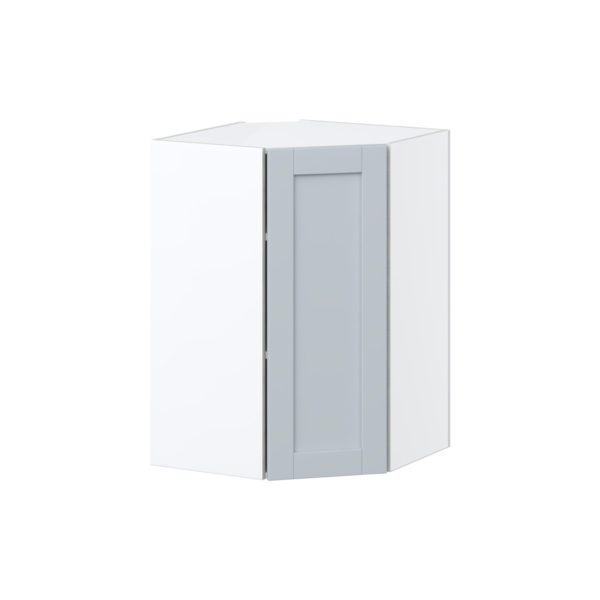 Sea Holly Light Gray  Shaker Assembled Wall Diagonal Corner Cabinet with a Door (24 in. W x 35 in. H x 24 in. D)