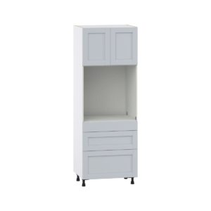 Sea Holly Light Gray  Shaker Assembled Single Oven  Cabinet with 3 Drawers (30 in. W x 84.5 in. H x 24 in. D)