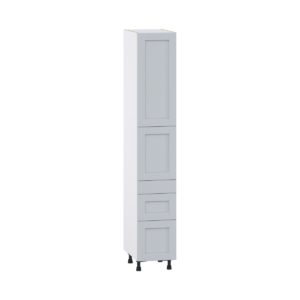 Sea Holly Light Gray  Shaker Assembled Pantry  Cabinet with 3 Drawers and 2 Inner Drawers (15 in. W x 89.5 in. H x 24 in. D)