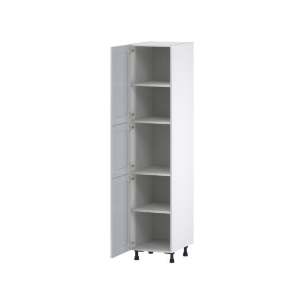 Sea Holly Light Gray  Shaker Assembled Pantry  Cabinet with 4 Shelves (18 in. W x 84.5 in. H x 24 in. D)