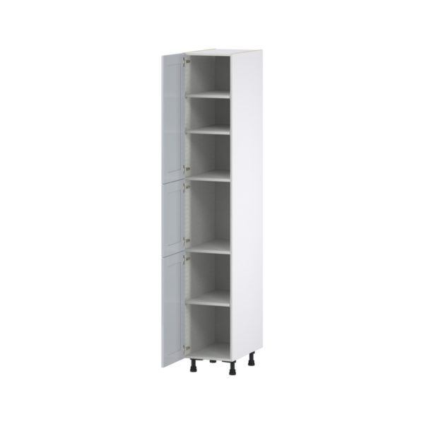 Sea Holly Light Gray  Shaker Assembled Pantry  Cabinet with 5 Shelves (15 in. W x 89.5 in. H x 24 in. D)