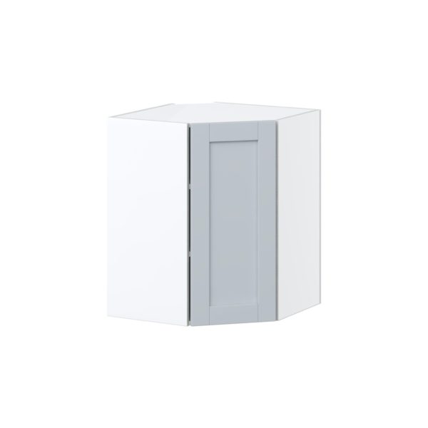 Sea Holly Light Gray  Shaker Assembled Wall Diagonal Corner Cabinet with a Door (24 in. W x 30 in. H x 24 in. D)