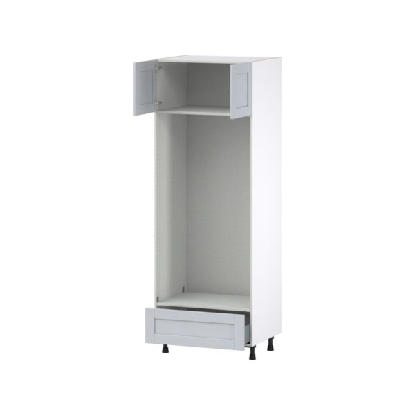 Sea Holly Light Gray  Shaker Assembled Pantry Double Oven  Cabinet with a Drawer (30 in. W x 84.5 in. H x 24 in. D)