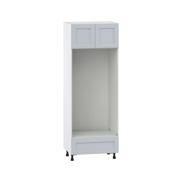 Sea Holly Light Gray  Shaker Assembled Pantry Double Oven  Cabinet with a Drawer (30 in. W x 84.5 in. H x 24 in. D)