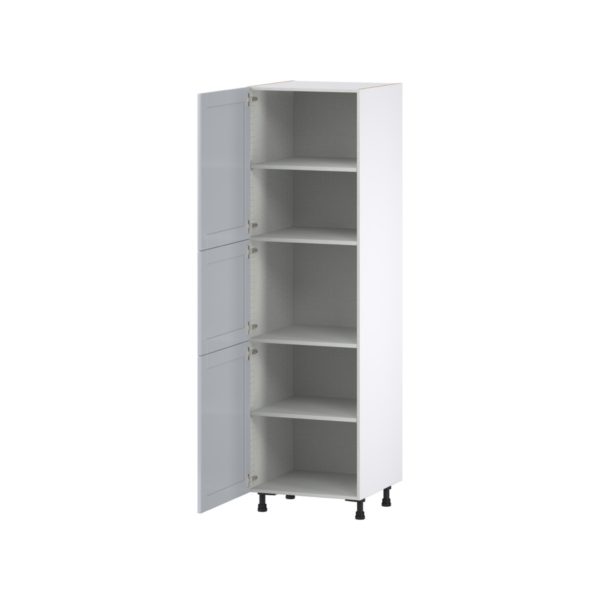 Sea Holly Light Gray  Shaker Assembled Pantry  Cabinet with 4 Shelves (24 in. W x 84.5 in. H x 24 in. D)