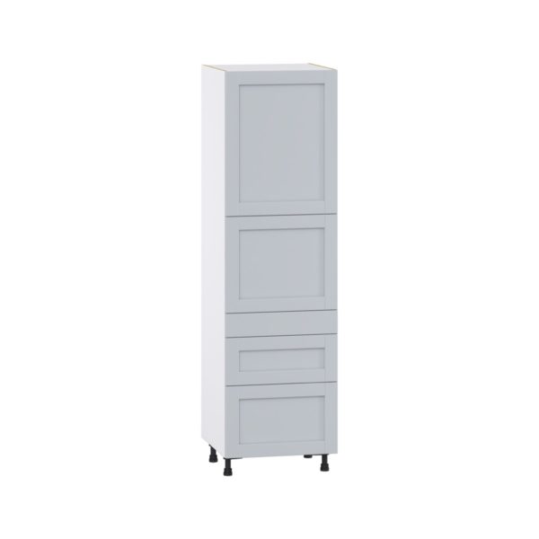 Sea Holly Light Gray  Shaker Assembled Pantry  Cabinet with 2 Inner Drawers (24 in. W x 84.5 in. H x 24 in. D)