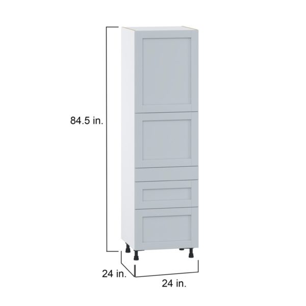 Sea Holly Light Gray  Shaker Assembled Pantry  Cabinet with 2 Inner Drawers (24 in. W x 84.5 in. H x 24 in. D)