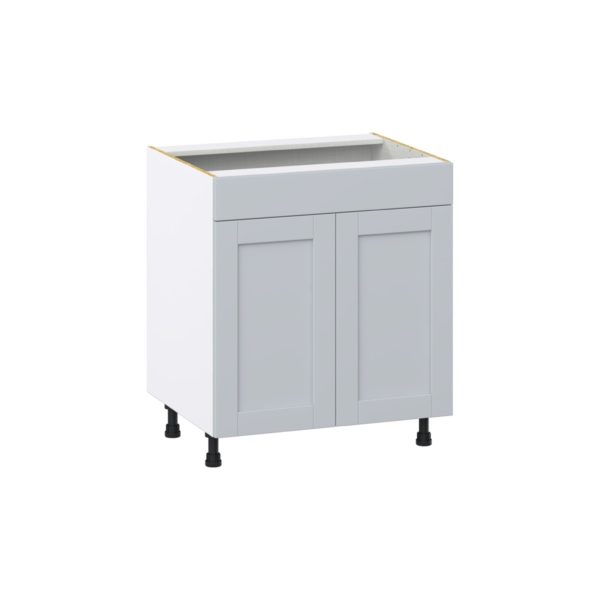 Sea Holly Light Gray  Shaker Assembled Sink Base Cabinet with 2 Doors and 1 False Front (30 in. W x 34.5 in. H x 24 in. D)